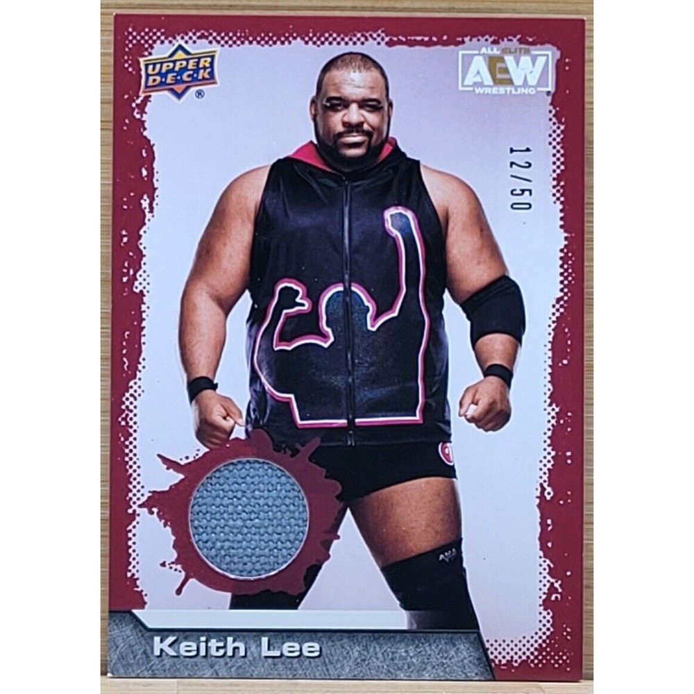 2022 UPPER DECK AEW KEITH LEE MAT RED RELIC #D/50 ALL ELITE WRESTLING‎ WWE